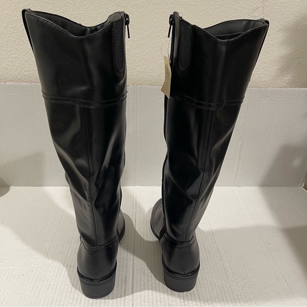 Women’s St John’s Bay Douglas Faux Leather Riding Black Boots Size 7 US! - Picture 5 of 12